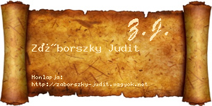 Záborszky Judit névjegykártya