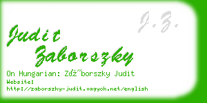 judit zaborszky business card